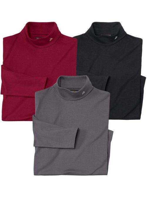 3x camisetas de cuello alto de algodón mountain - Kiabi