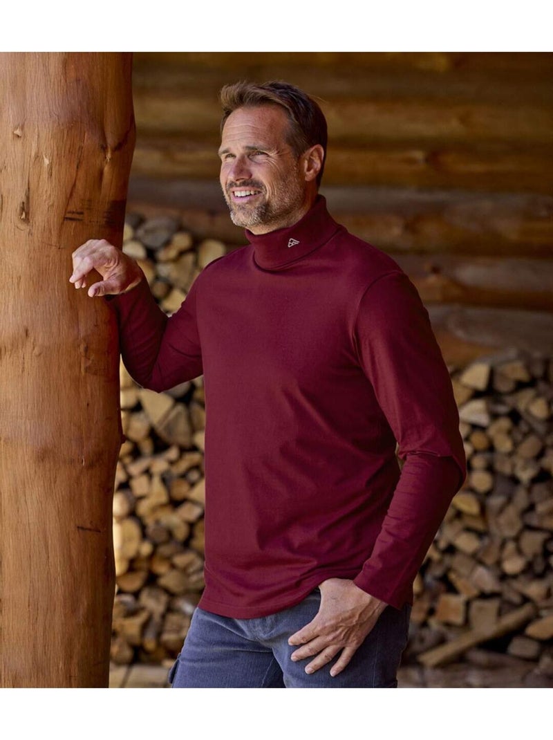 3x camisetas de cuello alto de algodón mountain Gris burdeos Negro - Kiabi