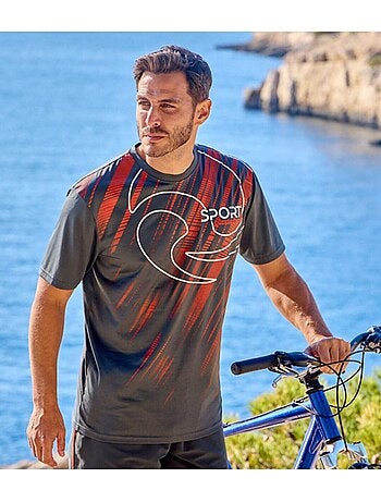 3x camisetas de manga corta de poliéster con cuello redondo active sport
