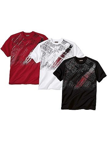 3x camisetas de manga corta de poliéster con cuello redondo beach sport