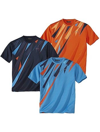 3x camisetas de poliéster con cuello redondo xtrem sport
