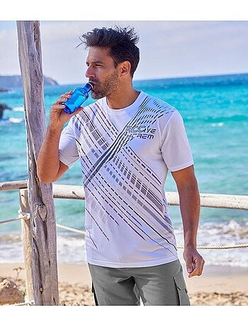 3x camisetas de poliéster con cuello redondo y manga corta sporting