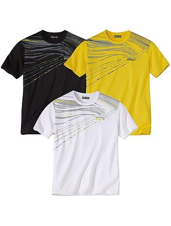 3x camisetas de poliéster con cuello redondo xtrem sport