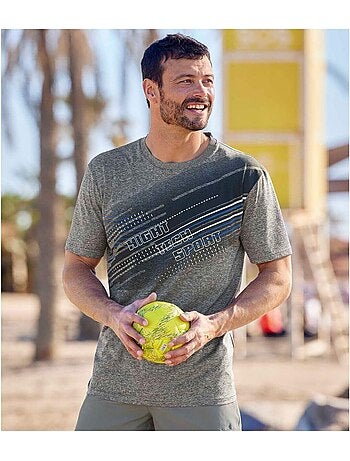 3x camisetas gráficas sport de algodón con cuello redondo y manga corta