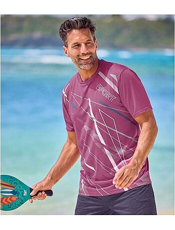 3x camisetas de manga corta de poliéster con cuello redondo active sport