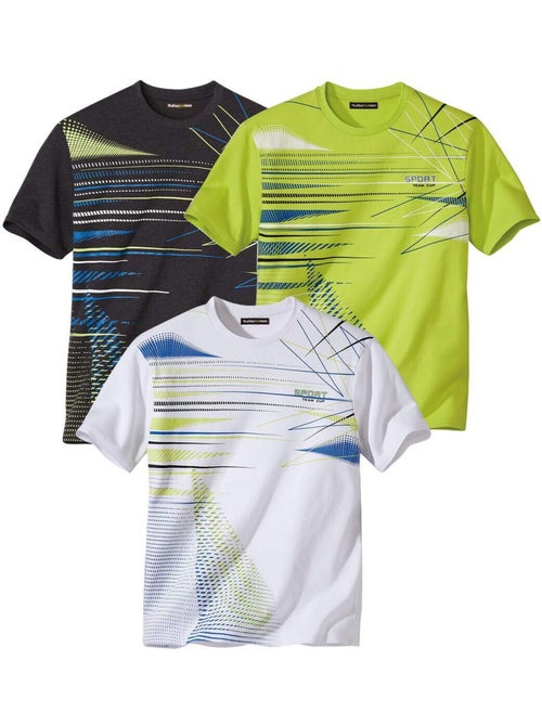 3x camisetas gráficas sport de algodón con cuello redondo y manga corta - Kiabi 3x camisetas gráficas sport de algodón con cuello redondo y manga corta - Kiabi