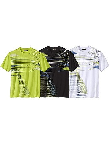 3x camisetas de poliéster con cuello redondo beach sport