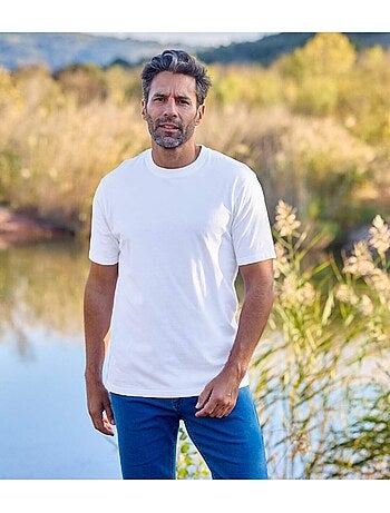 3x camisetas lisas de algodón con cuello redondo y manga corta