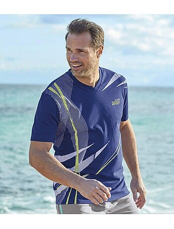 3x camisetas sport de algodón con cuello redondo
