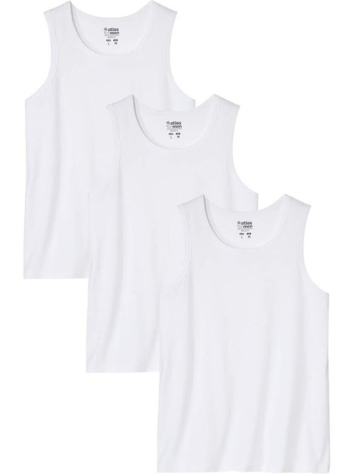 3x camisetas sin mangas de algodón lisas con cuello redondo - Kiabi 3x camisetas sin mangas de algodón lisas con cuello redondo - Kiabi
