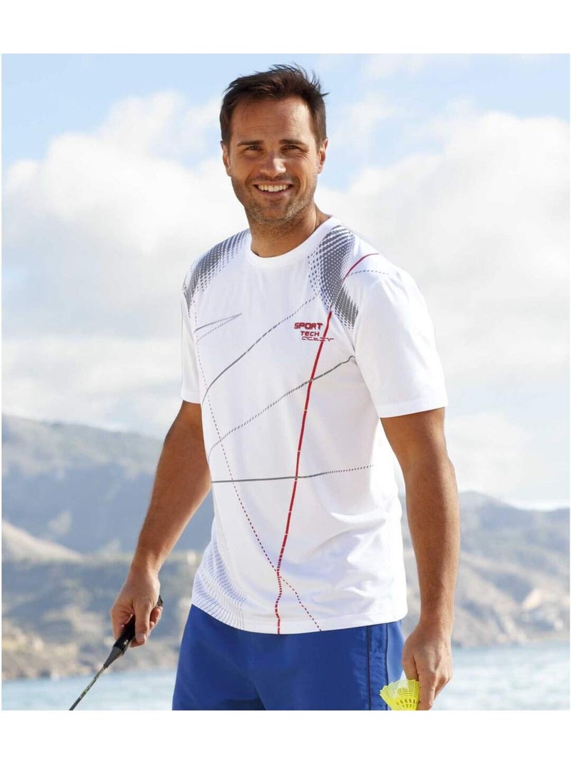 3x camisetas sport de algodón con cuello redondo Blanco Azul Negro - Kiabi