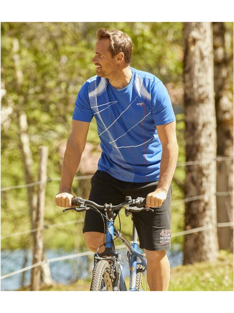 3x camisetas sport de algodón con cuello redondo Blanco Azul Negro - Kiabi