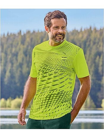 3x camisetas sport de poliéster con estampado gráfico y cuello redondo