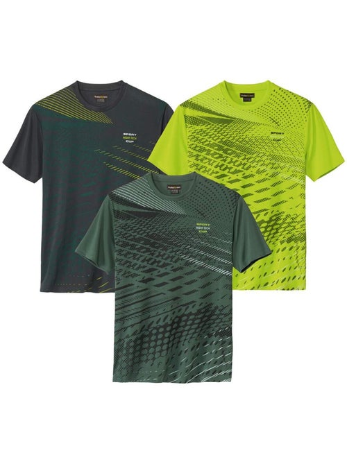 3x camisetas sport de poliéster con cuello redondo - Kiabi 3x camisetas sport de poliéster con cuello redondo - Kiabi