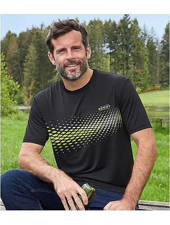 3x camisetas sport de poliéster con cuello redondo