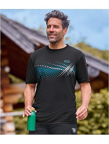 3x camisetas sport de poliéster con cuello redondo