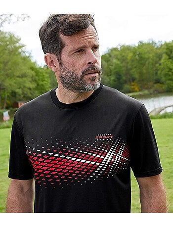 3x camisetas sport de poliéster con cuello redondo