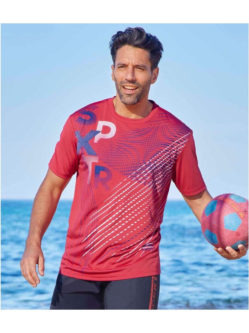 3x camisetas sport performer de poliéster, cuello redondo y manga corta Blanco Naranja Azul - Kiabi