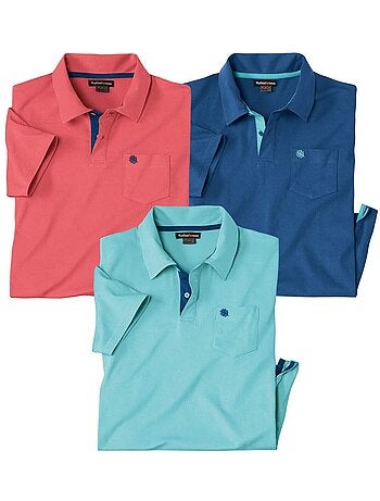 3x polos de algodón de manga corta casual summer