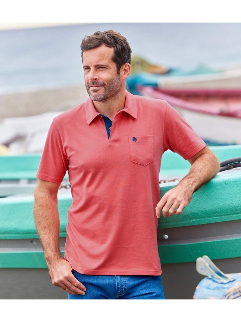 3x polos de algodón de manga corta casual summer Azul Rojo Azul - Kiabi