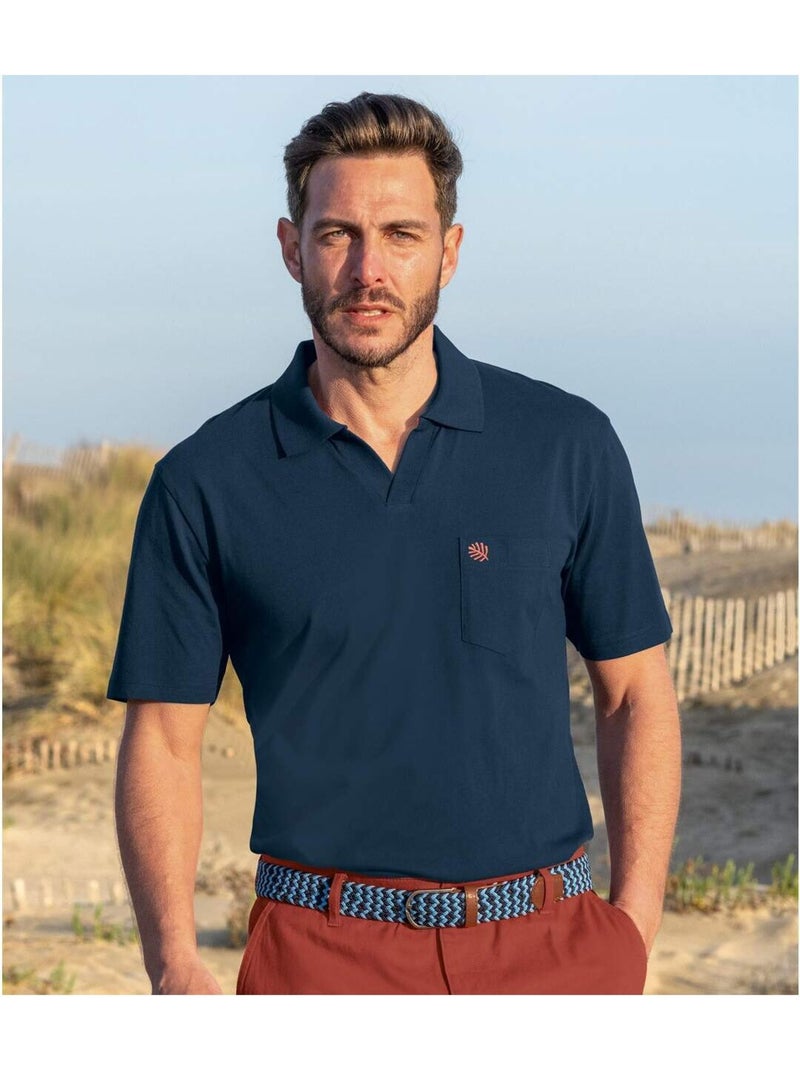3x polos de algodón sin botones, cuello polo canalé, manga corta Blanco Blanco Azul - Kiabi
