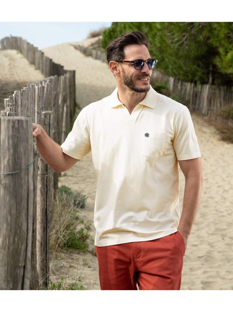 3x polos de algodón sin botones, cuello polo canalé, manga corta Blanco Blanco Azul - Kiabi