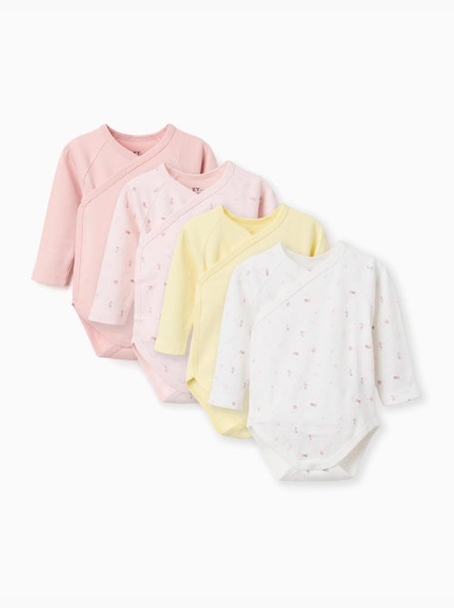 4 bodies cruzados lisos/florales - Kiabi