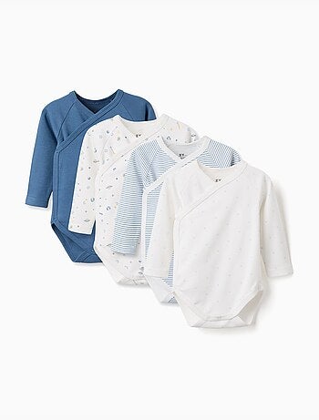 4 bodies de algodón cruzados lisos/estampados