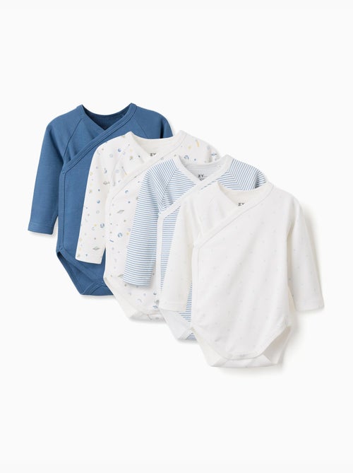 4 bodies de algodón cruzados lisos/estampados - Kiabi
