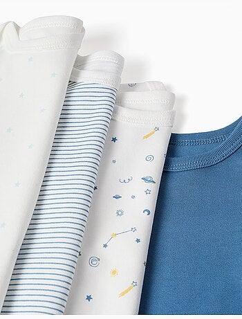 4 bodies de algodón lisos/estampados