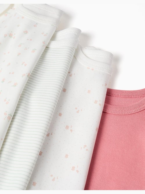4 bodies de algodón lisos/estampados - Kiabi
