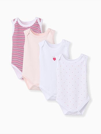 4 Bodies sin mangas de algodón con estampados