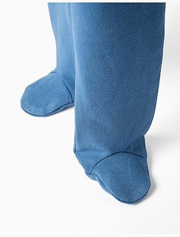 4 pantalones con pies de algodón lisos/estampados