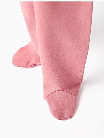 4 pantalones con pies de algodón lisos/estampados