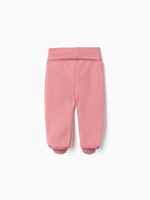 4 pantalones con pies de algodón lisos/estampados - Kiabi 4 pantalones con pies de algodón lisos/estampados - Kiabi