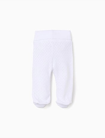 4 pantalones con pies en algodón perchado
