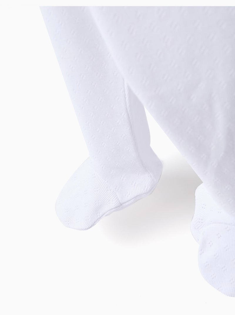 4 pantalones con pies en algodón perchado Blanco - Kiabi