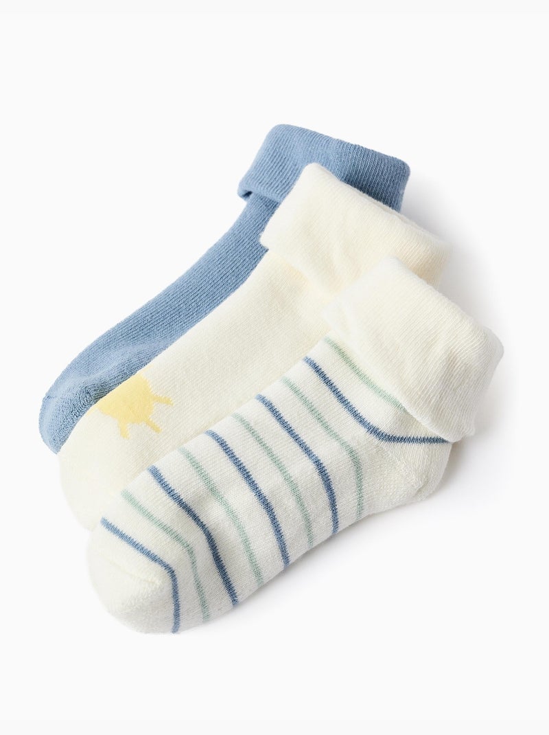 4 pares de calcetines com forro de rizo Azul beige - Kiabi