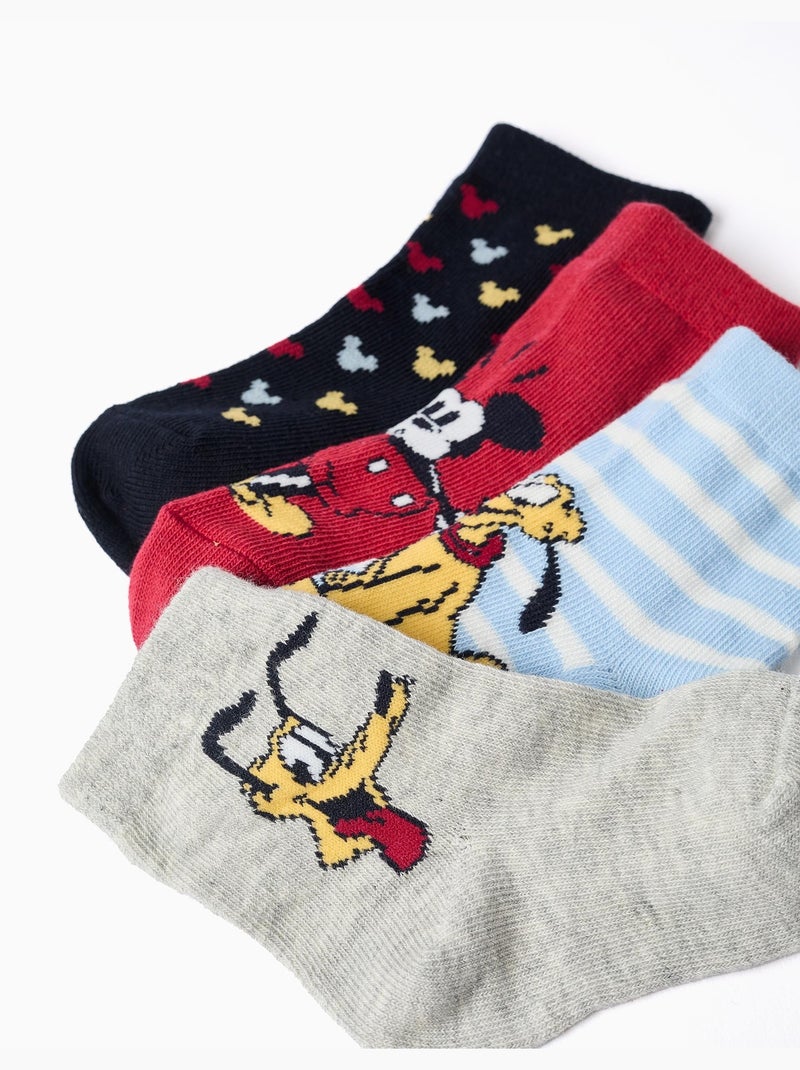 4 pares de calcetines con estampados de Mickey y Pluto Azul Rojo - Kiabi