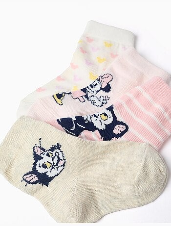 4 pares de calcetines con estampados de Minnie y Figaro