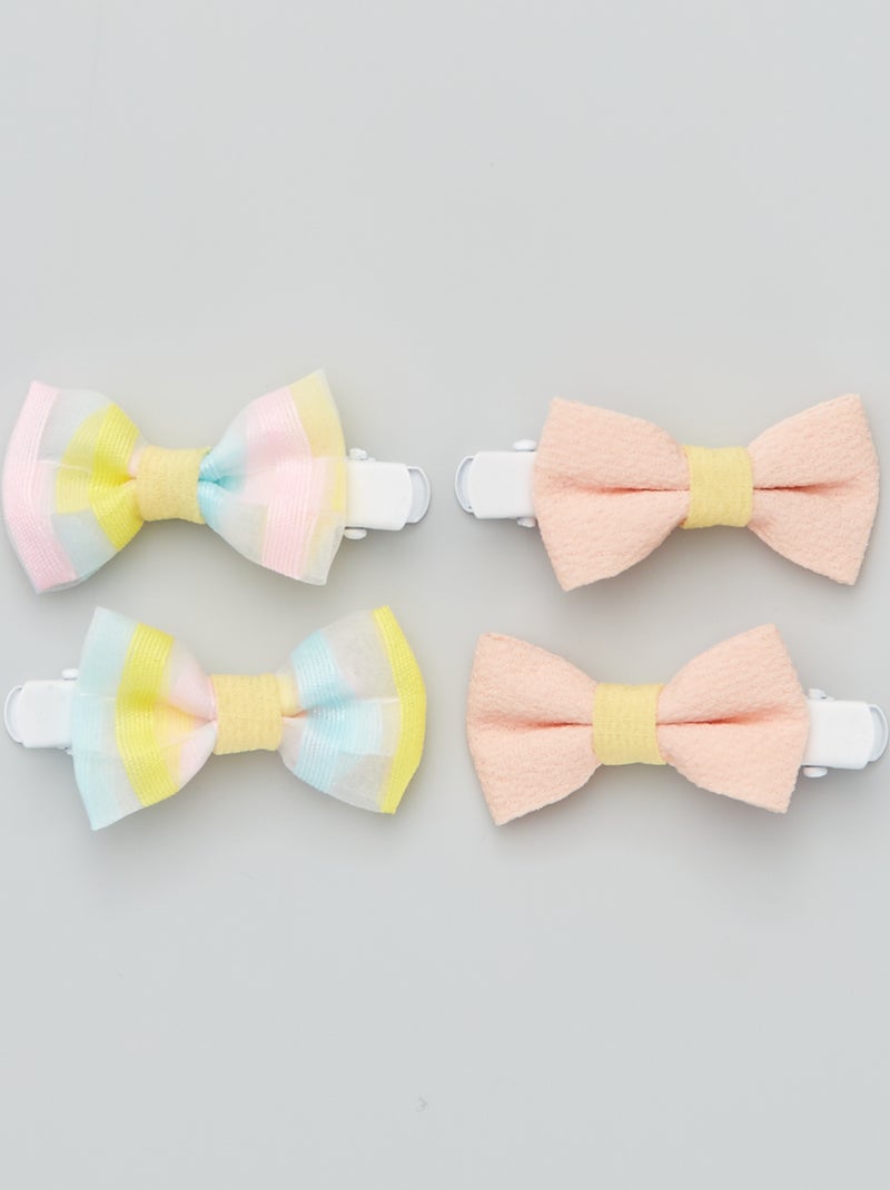 4 pinzas de púas 'lazo' multicolor - Kiabi