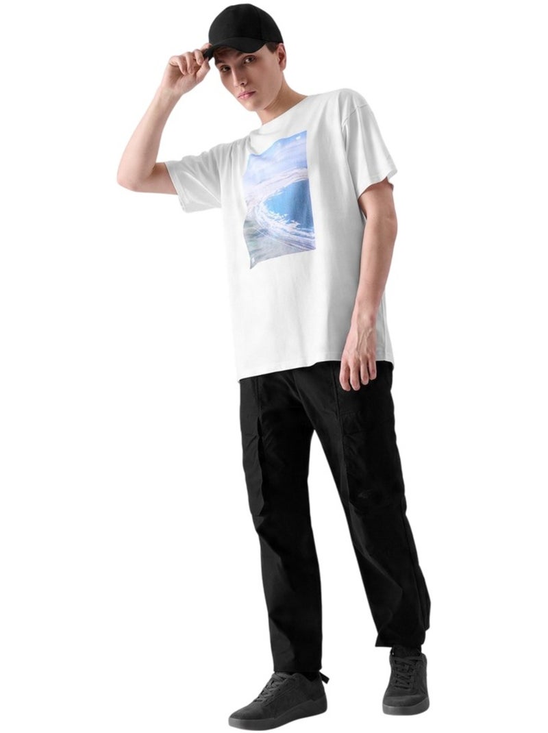 4F - Camiseta Impreso para Hombre Blanco - Kiabi
