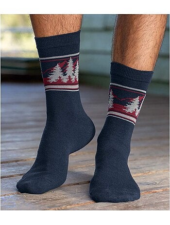 4x calcetines de fantasía con motivo jacquard
