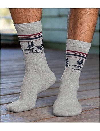 4x calcetines de fantasía con motivo jacquard