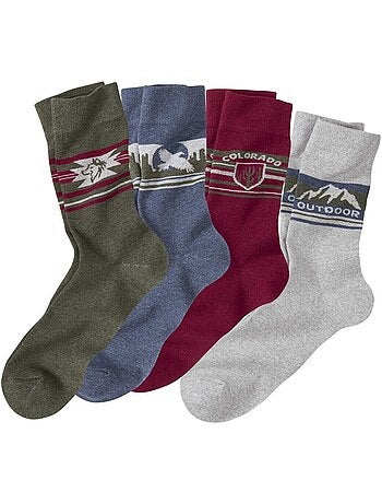 4x calcetines de fantasía con motivo jacquard