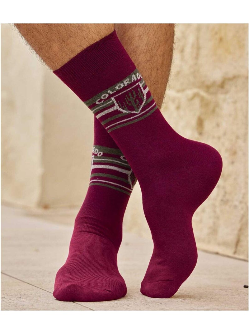 4x calcetines de fantasía con motivo jacquard Azul gris - Kiabi