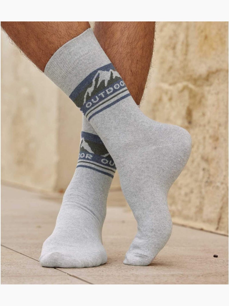 4x calcetines de fantasía con motivo jacquard Azul gris - Kiabi