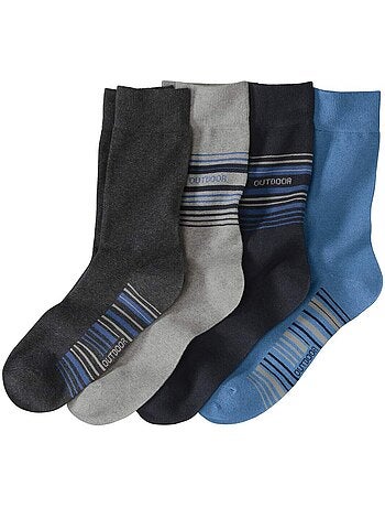 4x calcetines de jacquard de media caña con borde de canalé