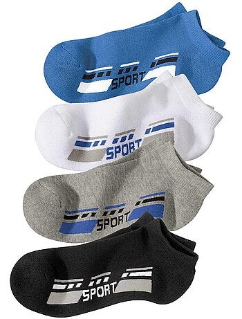 4x calcetines sport de algodón con suela de rizo