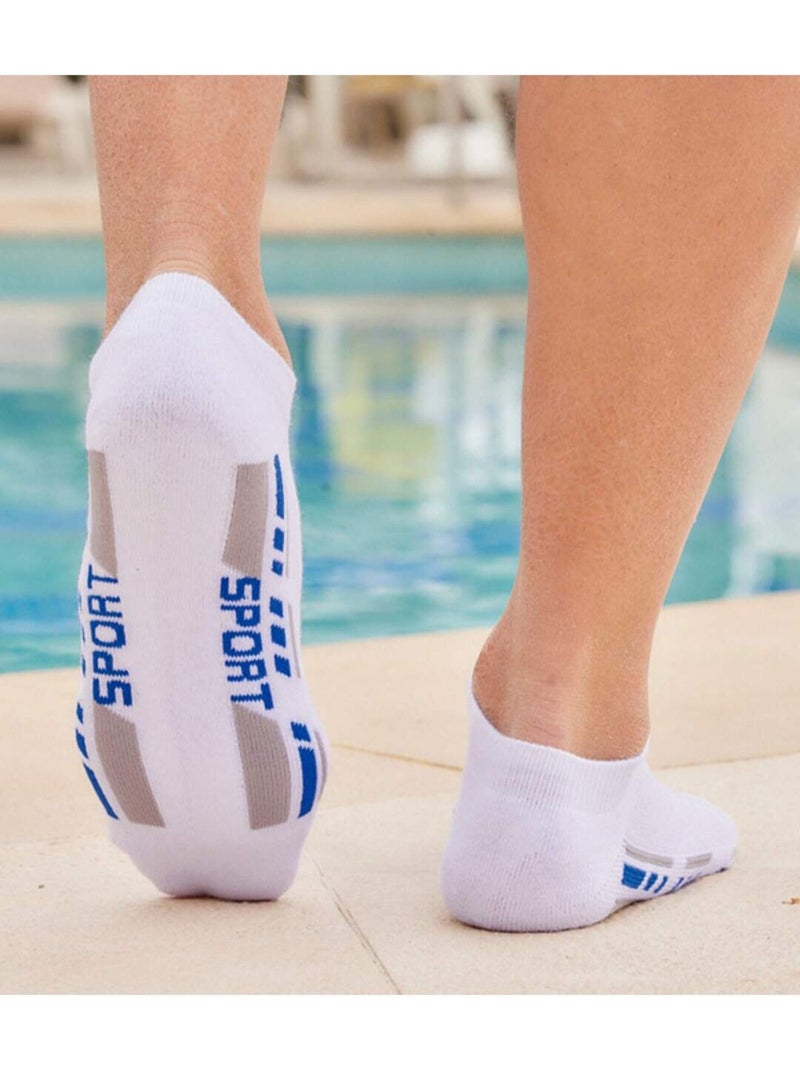 4x calcetines sport de algodón con suela de rizo Blanco Azul Gris - Kiabi